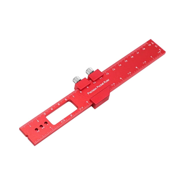 Aluminum Pocket Ruler Scribing Ruler 45 Degree Sliding Block Sturdy Professional 20cm