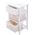 thumbnail image 3 of Costway Wood 3 Layer Night Stand End Table Organizer W/ 2 Basket & Drawer, 3 of 8