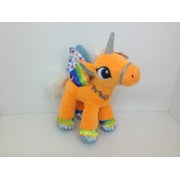 Orange Unicorn with Wings Soft Stuffed Plush Animal Toy - 8"