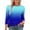Blue, variant on Uaswgudfs Tees for Women Trendy Fashion Round-Neck Half Sleeves T Shirt Gradient Color Casual Loose Basic Tops