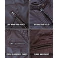 thumbnail image 5 of USTRADEENT Men's Biker Jacket with Lambskin Genuine Leather, 5 of 5