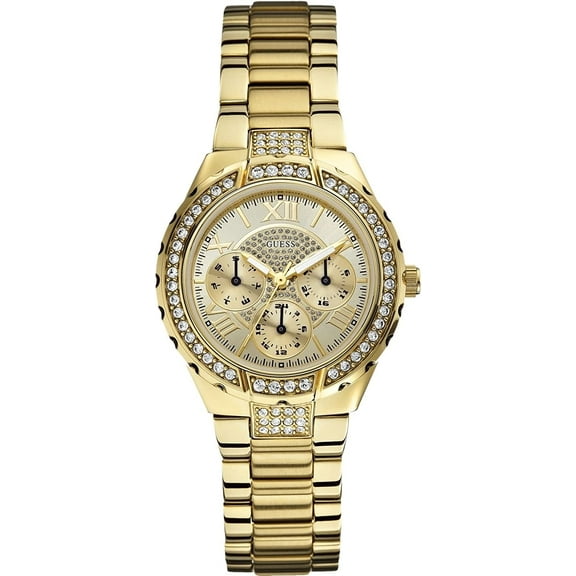 W0111L2 33mm Gold Plated Stainless Steel Case Gold Tone Steel Bracelet Mineral Women's Watch