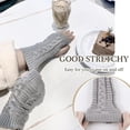 thumbnail image 3 of 4 Pairs Knitted Fingerless Gloves for Women Winter Thumbhole Wrist Warmer Men Crochet Arm Warmers Hand Mittens, 3 of 6