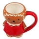 thumbnail image 4 of KAKOWELY Taza de café de cerámica con forma de hombre de jengibre, taza de café de cerámica navideña para el hogar, 4 of 5