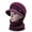 Purple, variant on Women Winter Beanie Hats Fleece Lined Knit Balaclavas Mask Set Skull Neck Circle Scarf Ski Snow Hat Cap