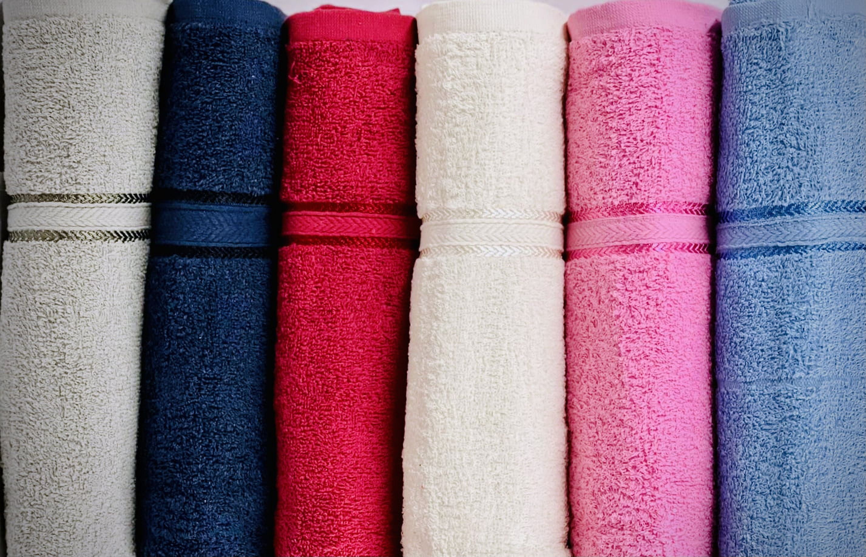 Large Bath Towels Pack of 6 100% Cotton 27x55 Highly Absorbent Soft  Multicolor 