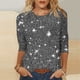 thumbnail image 1 of Tejiojio Women's Sequin Top Round Neck 3/4 Sleeves Sparkly Casual Party Blouse S-2XL, 1 of 5