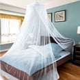 thumbnail image 2 of 1 mosquitero, protección contra insectos, cama con dosel, elegante cortina colgante de encaje, ideal para viajes en casa (blanco), 2 of 5