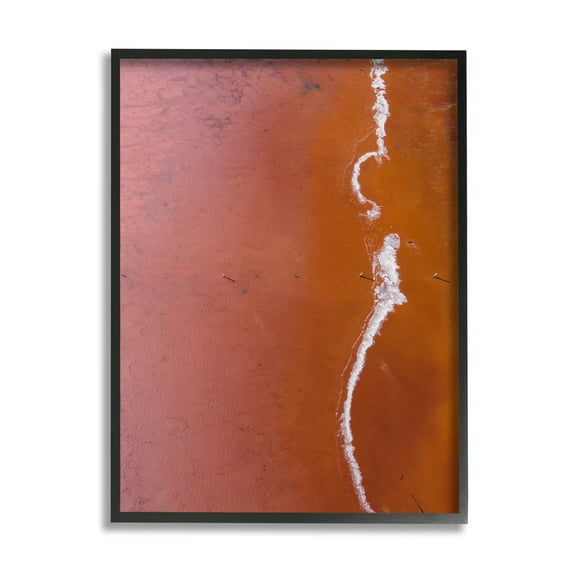 Stupell Industries Sun Scorched Landscape Deep Orange Desert Aerial Photography Black Framed Art Print Wall Art, 16x20, by Birch&Ink