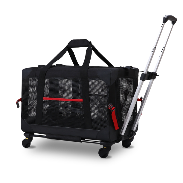 ELEGX Pet Rolling Carrier with Detachable Wheels Travel Rolling Carrier