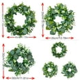 thumbnail image 3 of Janrevotw Artificial Green Eucalyptus Wreath, Green Wreath With Clusters Of White Flowers Mini Spring And Summer Wreath For Front Door Wall Window Decoration, 3 of 7