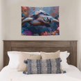 thumbnail image 4 of Hirioo Underwater Lazy Turtle Print Tapestry Lightweight Fabric for Bedroom Aesthetic Home Wall Dorm Décor Living Room Decor 29x37 Inch, 4 of 8