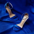 thumbnail image 5 of Women's High Chunky Heel Sandals Ankle Strap Open Toe Platform Pump Sandal Shoes Hi-Chunk Royal/Blue Size 7.5, 5 of 6