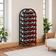 SUOERNUO Wine Rack Freestanding Floor Metal Holders Stands Organizer Storage 23 Bottles Black