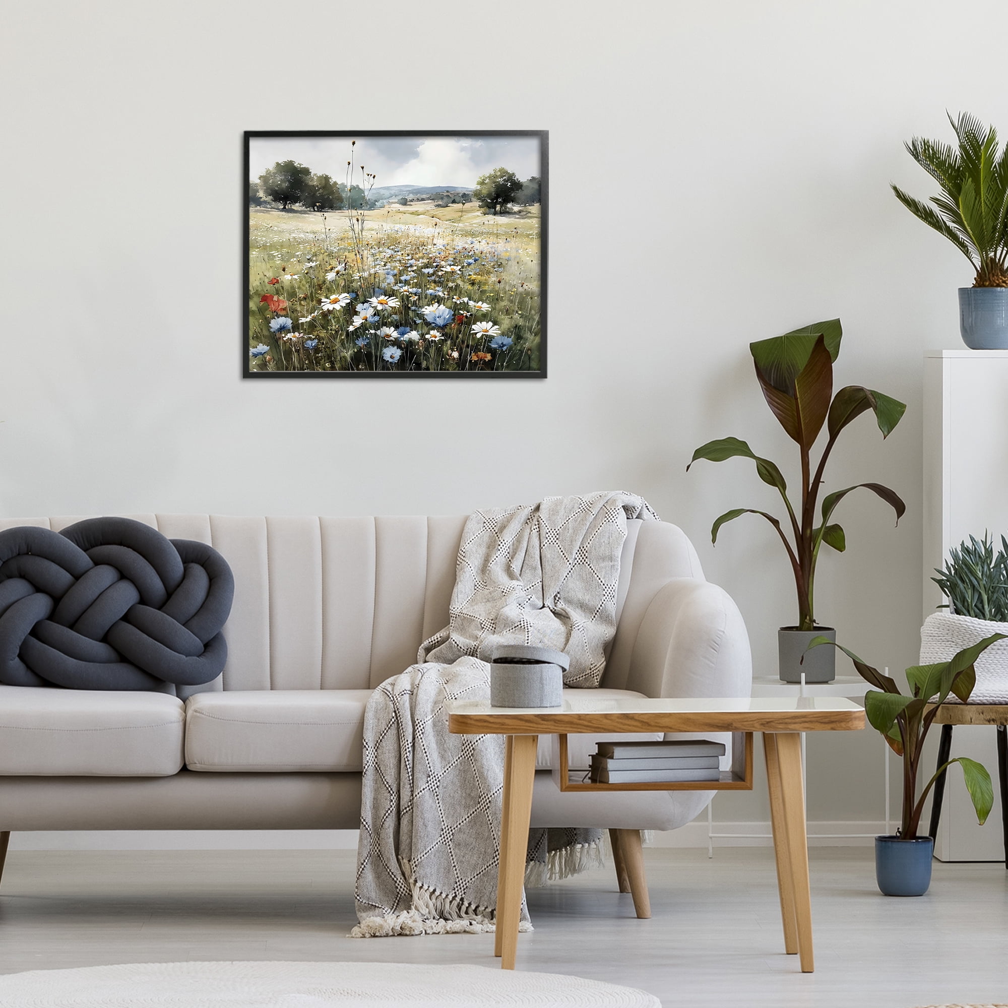 Stupell Industries Calm Meadow of Wildflowers Black Framed Giclee Art, design by Franklyn Gregory