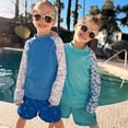 thumbnail image 6 of BIG ELEPHANT 2-Pack Kids‘ Long Sleeve Rash Guard Shirts with Print, UPF 50+ Sun Protection Swimwear & Surf Tops for Boys and Girls, Sizes XXS-M, 6 of 14