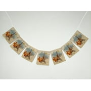 GCKG Cityscape Vintage Paris Eiffel Tower and Maple Leaves Banner Bunting Garland Flag Sign for Home Family Party Decoration