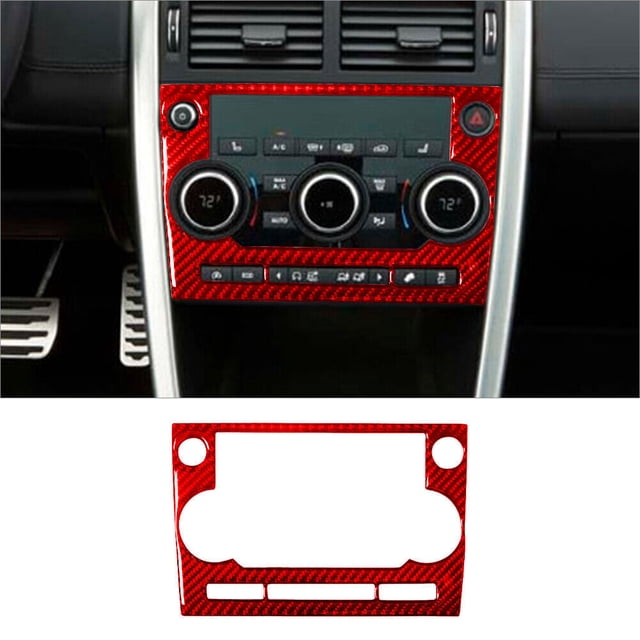 Real Bright Soft Car Interior Carbon Fiber Sticker DecorationRed Carbon Fiber Radio Control Cover For Land Rover Discovery SportAuto Car Protection Interior Accessories