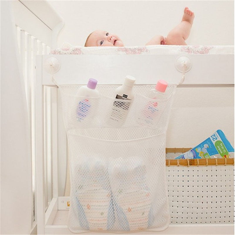 Angoter Mesh Basket Kids Baby Bath Tub Toy Storage Net Folding Hanging Bag Organiser for Bathroom 