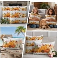 thumbnail image 5 of Orange Fall Outdoor Waterproof Pillow Covers, Thanksgiving Botanical Vintage Decorative Square Throw Pillowcase Sofa Cushion Sham for Patio/Couch/Chair, 20"x20" 2 Pack, 5 of 8