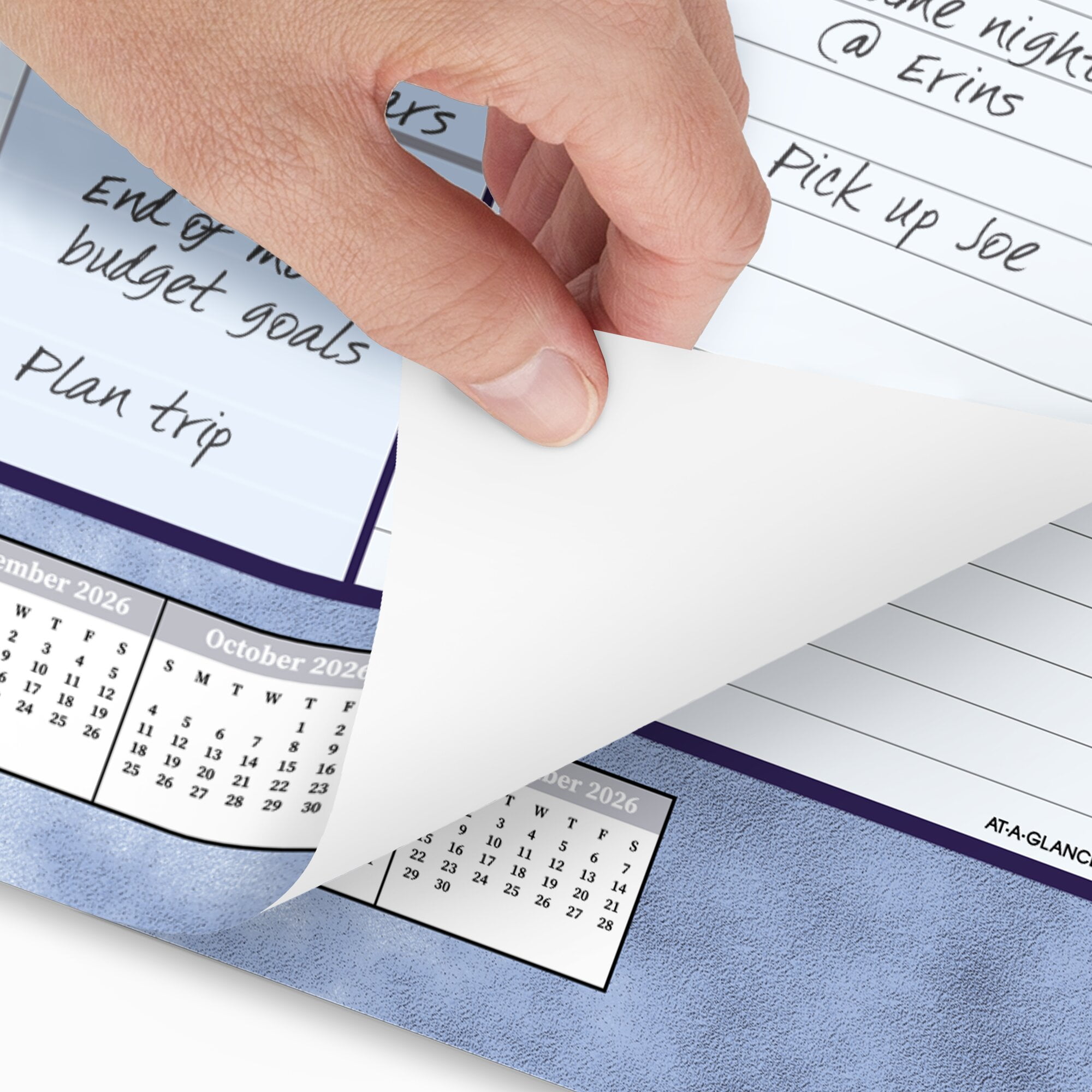 AT-A-GLANCE 2026 Monthly Desk Pad Calendar Slate Blue Standard 21 34 x 17 - Desk