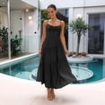thumbnail image 4 of Vestido Fluido con Tirantes Finos y Corsé para Mujer, Ideal para Vacaciones en la Playa o Como Invitada de Boda Negro L, 4 of 10