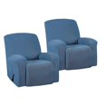 thumbnail image 3 of 2pc Elastic Recliner Sofa Cover Non Slip Soft Armchair Slipcover Blue, 3 of 5