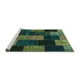thumbnail image 2 of Ahgly Company Machine Washable Indoor Rectangle Patchwork Turquoise Blue Transitional Area Rugs, 8' x 10', 2 of 4