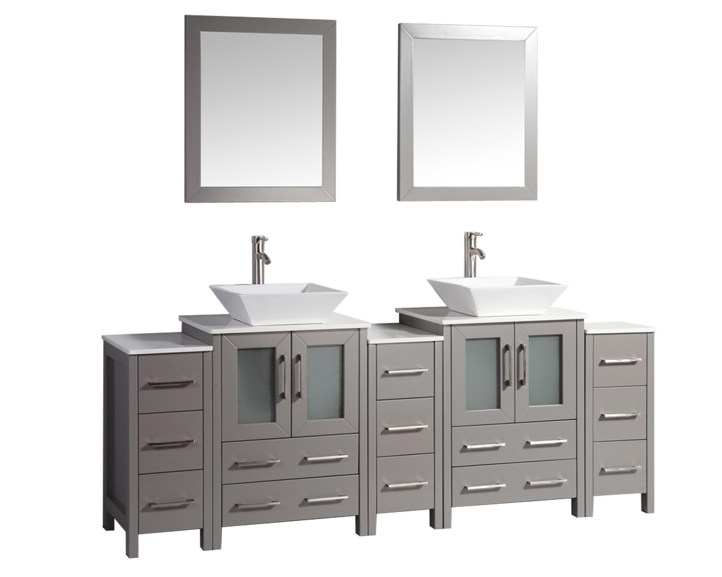 Vanity Art 84 Inch Double Sink Bathroom Vanity Set With Ceramic Vanity Top Walmartcom Walmartcom