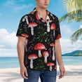 thumbnail image 3 of Honeii Red Mushrooms Print Men’s Hawaiian Shirt,Classic Button-Down Short Sleeve Shirt, for Beach, Vacation, and Outdoor Activities,Medium, 3 of 7
