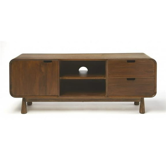 20 x 49.5 x 14 in. Drayton Medium Brown Modern Wood Entertainment Console