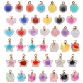 thumbnail image 1 of 50 piezas de dijes colgantes de acrílico, dijes de cristal de estilo mixto para hacer joyas, juego de colgantes de collar de bricolaje con bucles de metal, acabados iridiscentes y esmerilados para pul, 1 of 5
