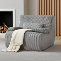Boneless Chair for Small Space Corduroy Cloud Chair Foam Couch with Wide Armrest Comfy Reading Single Sofa Chairs for Living Room