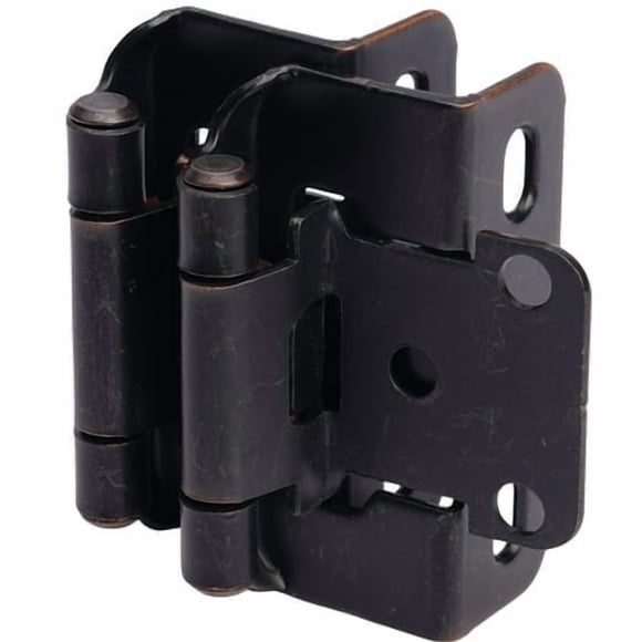 Decobasics 50 Pack Oil Rubbed Bronze Cabinet Hinges For Cabinet Doors (25 Pairs) - 1/2"" Overlay Semi-Wrap Self-Closing Face Frame Hinges For Cupboard & Kitchen Doors W/Quiet Bumpers