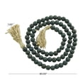 thumbnail image 3 of DecMode Green Wood Bohemian Garland Décor with Geometric Bead Details and Cream Cotton Tassel, 81"L, 3 of 7