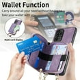 thumbnail image 3 of ELEHOLD Samsung Galaxy A04E Crossbody Wallet Case, Zipper PU Leather Phone Case with Card Holder Wrist Strap Purse Cover for Samsung Galaxy A04E,Purple, 3 of 7