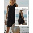 thumbnail image 6 of SLADYGLO Women Crew Neck Sleeveless Front Pockets Back Hollow Out Rompers, 6 of 6