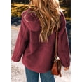 thumbnail image 6 of SHEWIN Womens Sherpa Jackets Fuzzy Hooded Zip Up Coats Casual Solid Long Sleeve Fleece Shacket Jacket Outerwear with Pockets, 6 of 6