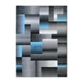 thumbnail image 2 of Emma + Oliver 8x10 Modern Cubist Olefin Accent Rug in Gradient Shades of Black, Gray and Blue with Natural Jute Backing, 2 of 6