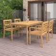 thumbnail image 1 of vidaXL 5 Piece Garden Dining Set Solid Teak Wood, 1 of 5