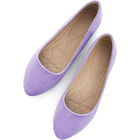 

Pfhytec LU Pointy Toe Shoes Women Ballet Flats Comfort Solid Flat Shoes for Crews Women Work Slip On Moccasins