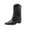 Black, variant on Xfvqtps Boots for Women Winter Boots Comfortable Chunky Heel Mid Calf Cowboy Boots Pointed Toe Faux Leather Versatile Casual Outdoor Shoes Black