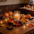 thumbnail image 7 of AZXY Halloween Fall Candle Ring Wreath, Artificial Maple Leaf Candle Holder Ring with Purple Berries, Mini Round Table Centerpiece Wreath for Indoor Halloween Thanksgiving Mantel Dining Table Decor, 7 of 7