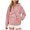 oversized hooded pullover - Pink, variant on uvwlwu Womens Vertical Rib Texture Quarter Zip Hoodie Raglan Sleeve Kangaroo Pocket Stretch Soft Fall Athleisure Casual Pullover Sweatshirt,S