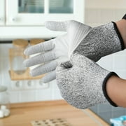 2 Pairs Evridwear Cut Resistant Gloves with Silicone Grip Dots ( Gray+Gray,S)