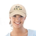 thumbnail image 5 of DALIX Happy Halloween Hat Treats Mens Womens Baseball Cap in Khaki, 5 of 7