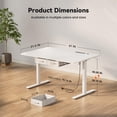 thumbnail image 4 of HLDIRECT Electric Standing Desk with 2 Drawers & Power Outlets & USB Ports, 47×31.5 inches Height Adjustable Desk with Storage, Sit Stand up Desk for Home Office, White, 4 of 9