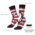 thumbnail image 4 of Yiaed Vintage Baseball American Flag Print Great elasticity Crew Socks Sports socks for Men and Women, 4 of 6