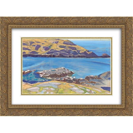 Nicholas Roerich 2x Matted 24x18 Gold Ornate Framed Art Print 'Monhegan (Dreaminess)'