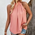 thumbnail image 3 of Nrmvnmi Tank Tops for Women Sleeveless Round Neck Tops Casual Pleated Double Layers Chiffon Blouse Shirts For Mothers day gifts, 3 of 7